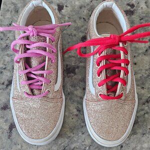 Vans Old Skool Glitter Gold Sneakers, Youth Size 3